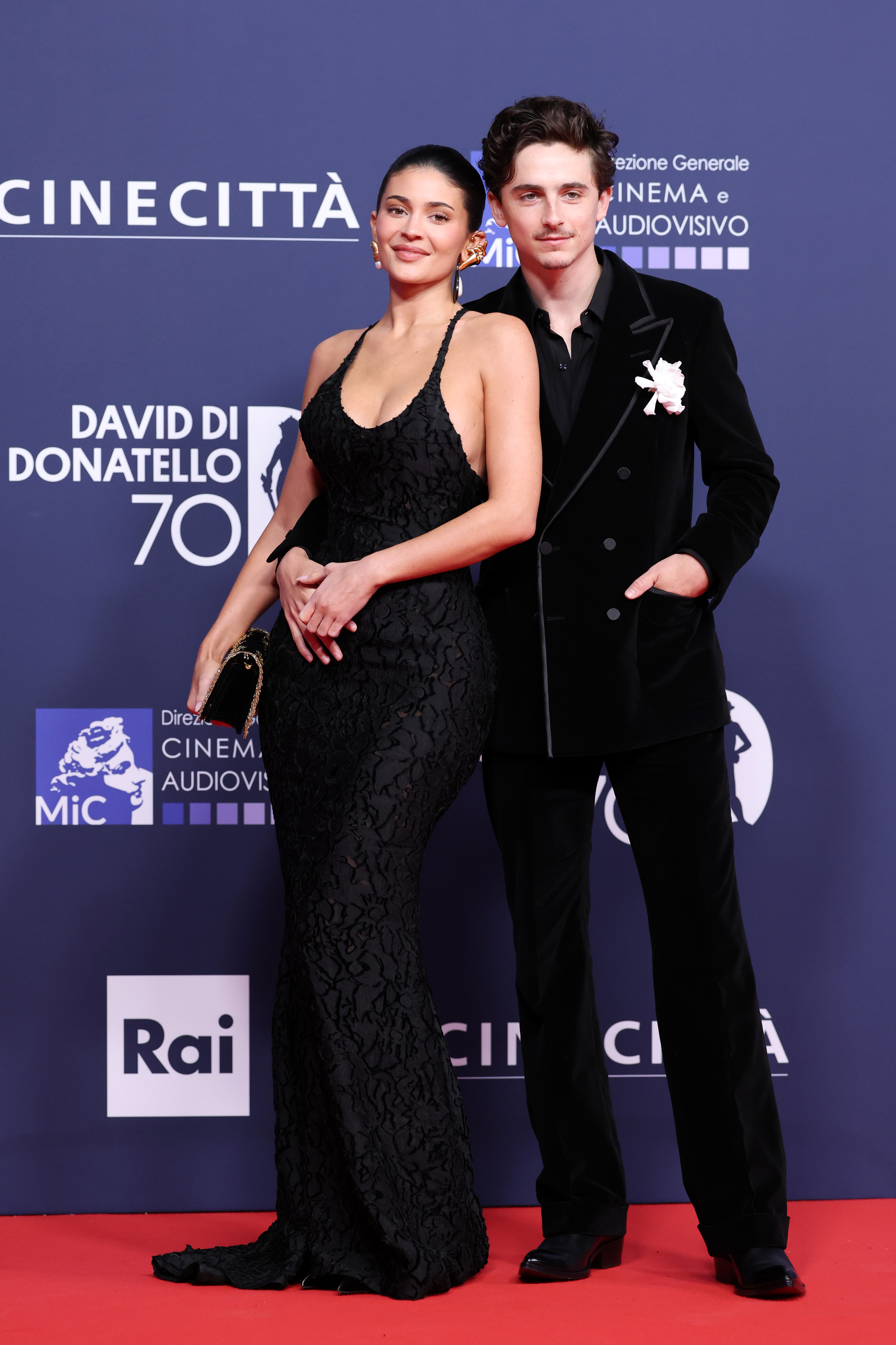 Kylie Jenner et Timothée Chalamet assistent au tapis rouge lors du 70e David Di Donatello aux studios Cinecitta le 7 mai 2025, à Rome, en Italie. | Source : Getty Images