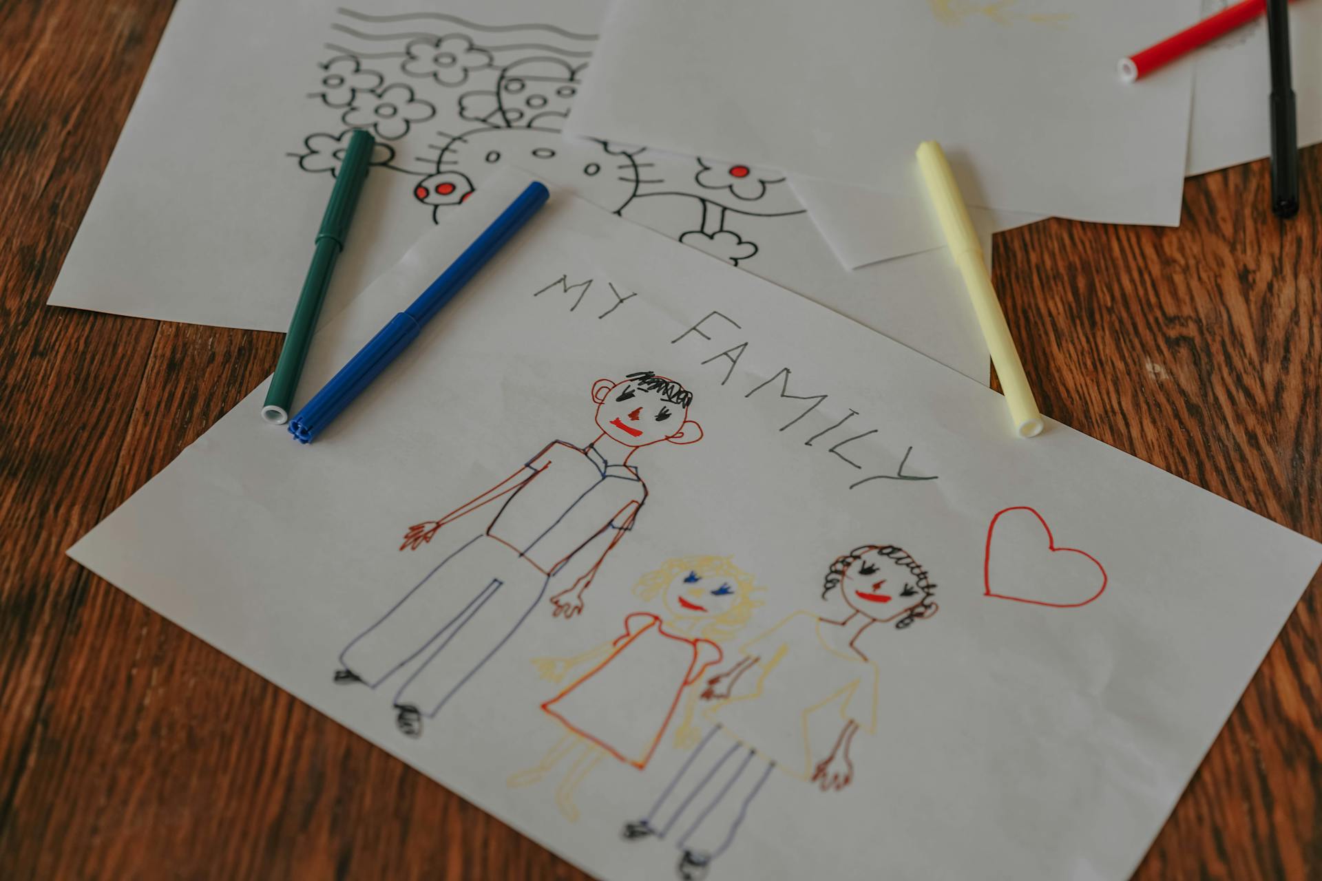 Nostalgic photo of a child's drawing | Source: Pexels