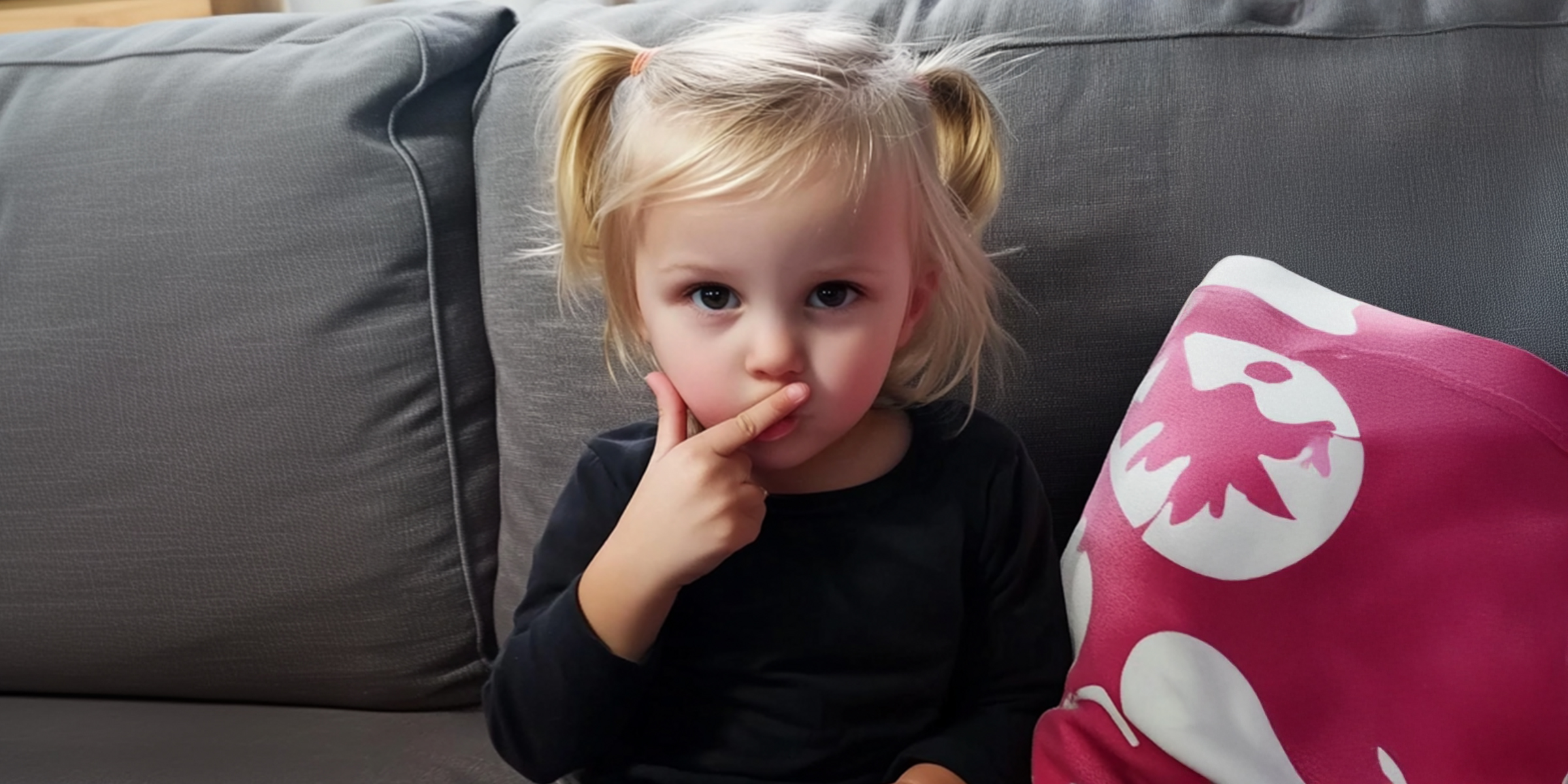 Une petite fille avec son doigt sur sa lèvre | Source : The Celebritist