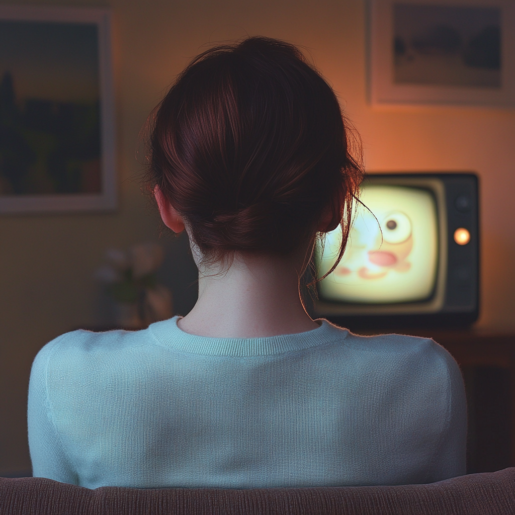 Une femme qui regarde la télévision | Source : Midjourney