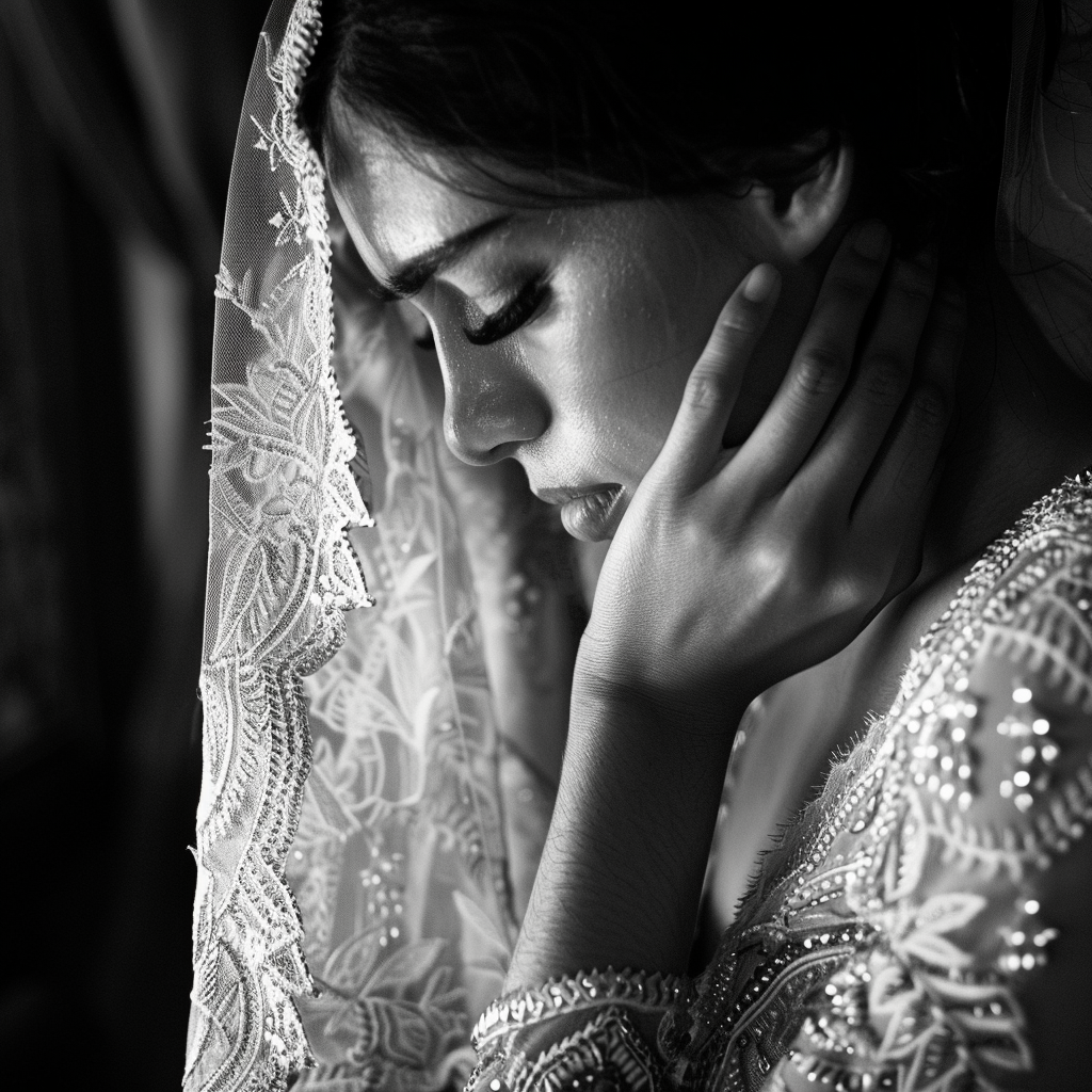 Une mariée qui se sent triste | Source : Midjourney