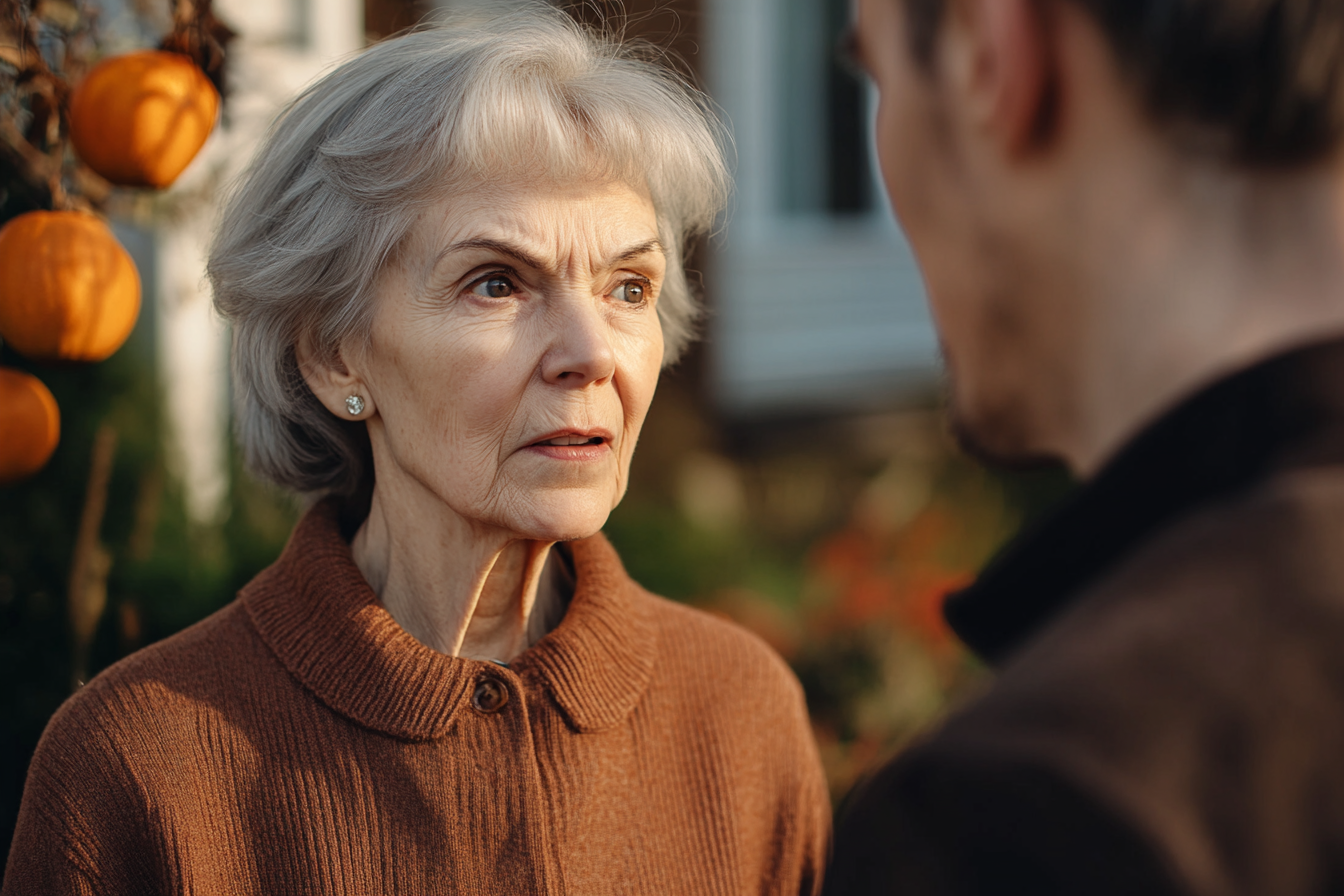 Une femme qui parle à son fils | Source : Midjourney