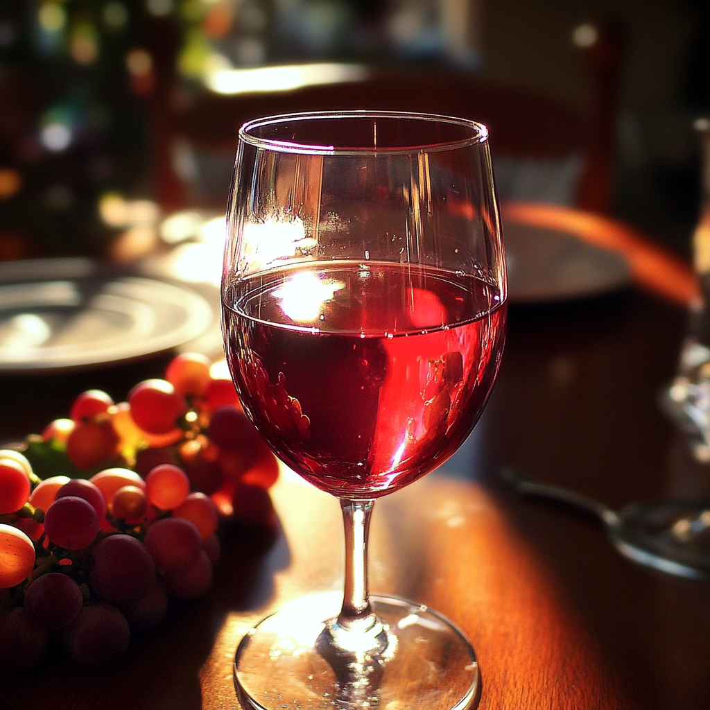 Un verre de jus de fruit sur une table | Source : Midjourney