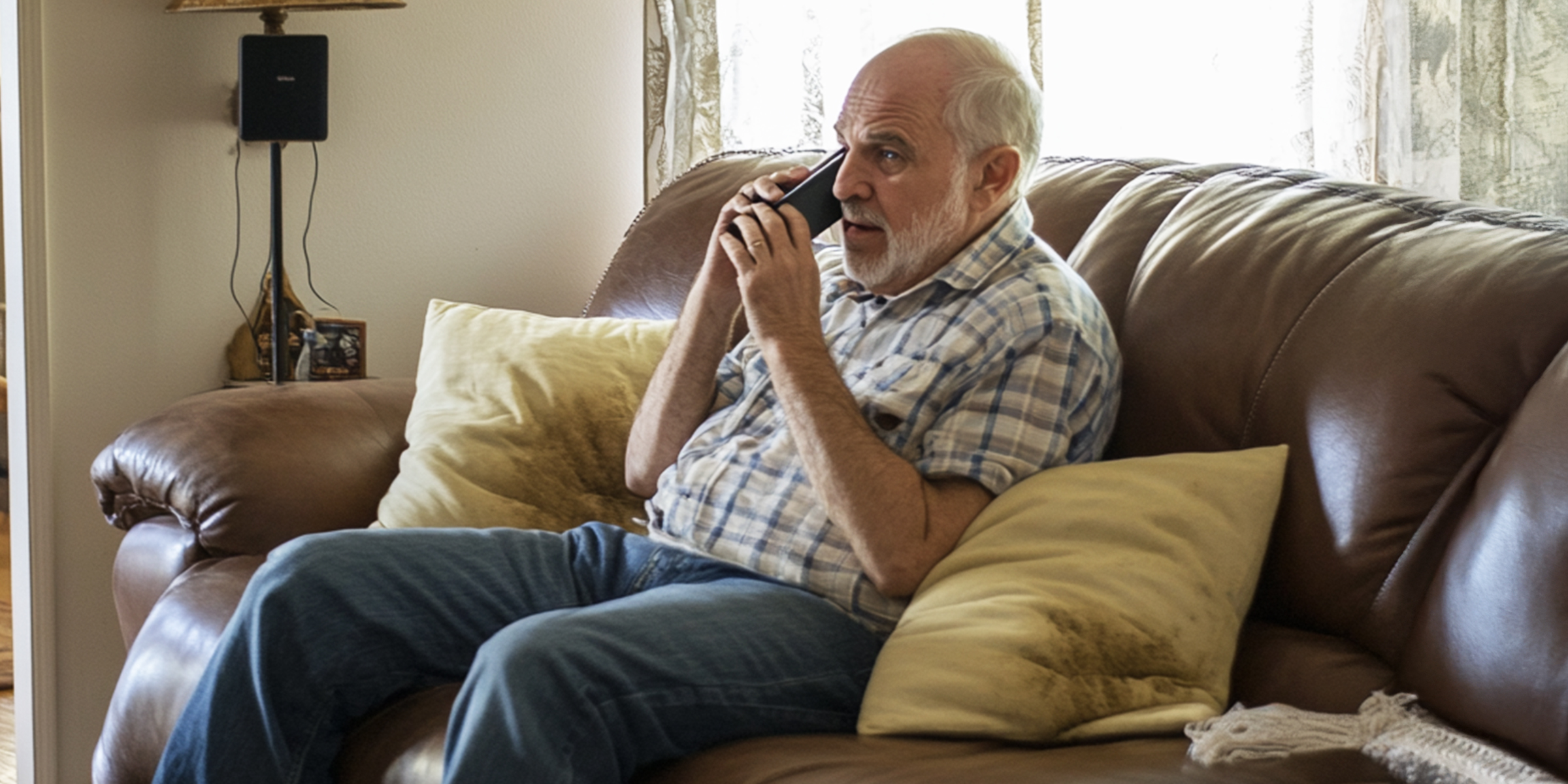 Un homme d'âge mûr qui parle d'urgence sur son téléphone | Source : Amomama