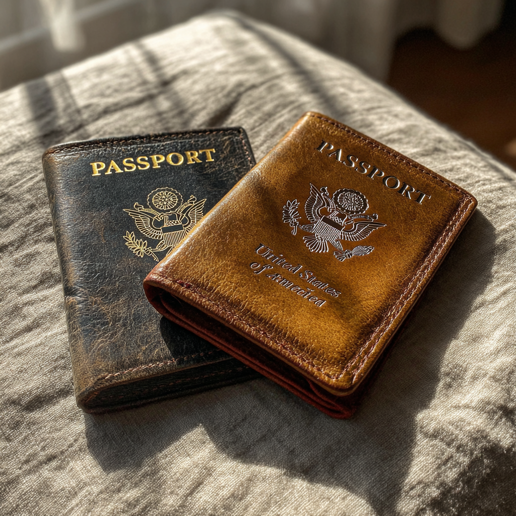 Gros plan sur deux titulaires de passeport | Source : Midjourney