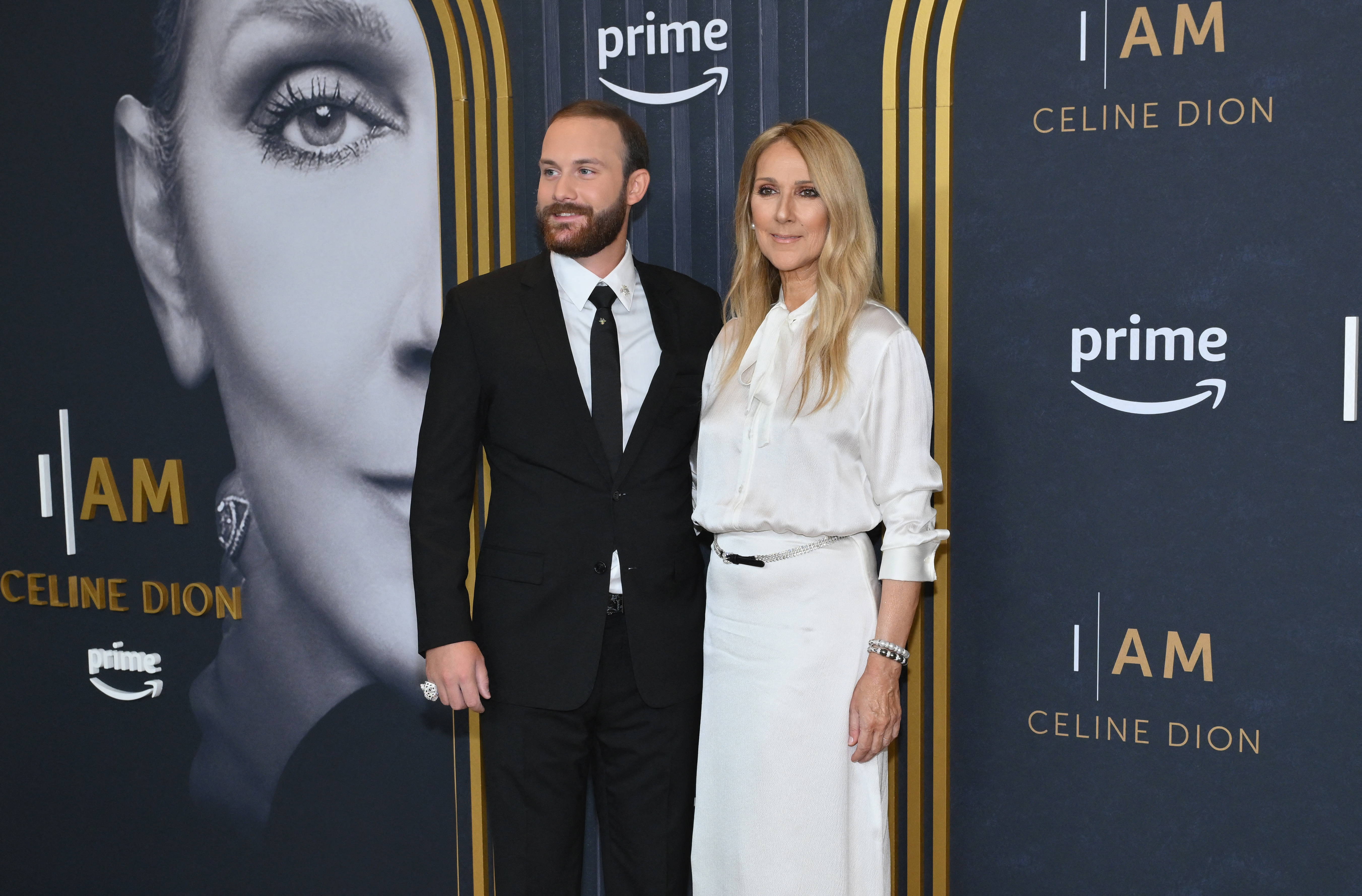 René-Charles Angelil et Céline Dion lors de la projection de l'événement spécial "I Am : Celine Dion" NY à New York le 17 juin 2024 | Source : Getty Images