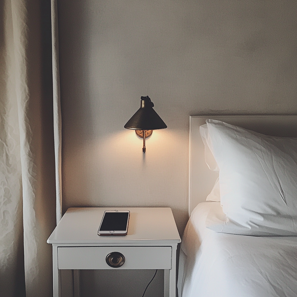 Un téléphone sur une table de nuit | Source : Midjourney