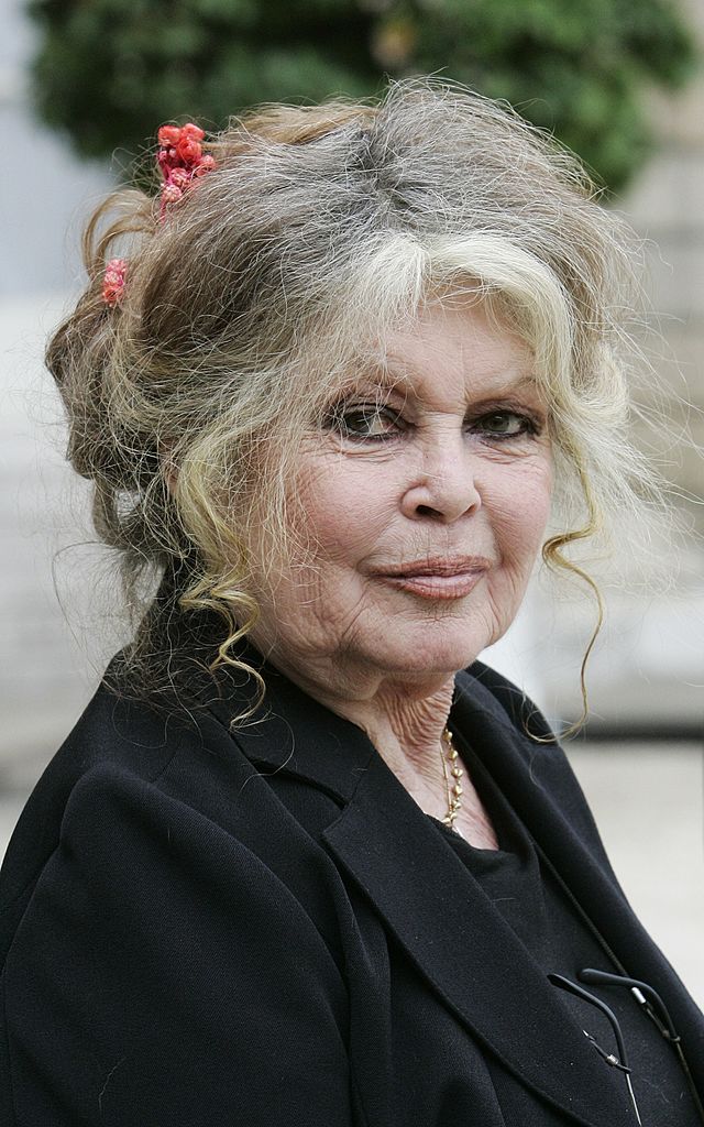 Brigitte Bardot, ancienne actrice et désormais militante des droits des animaux, invitée à une réunion sur l'environnement avec le président français Nicolas Sarkozy, à l'Élysée à Paris, France, le 27 septembre 2007 I Photo de Gilles BASSIGNAC/Gamma-Rapho I Source : Getty Images
