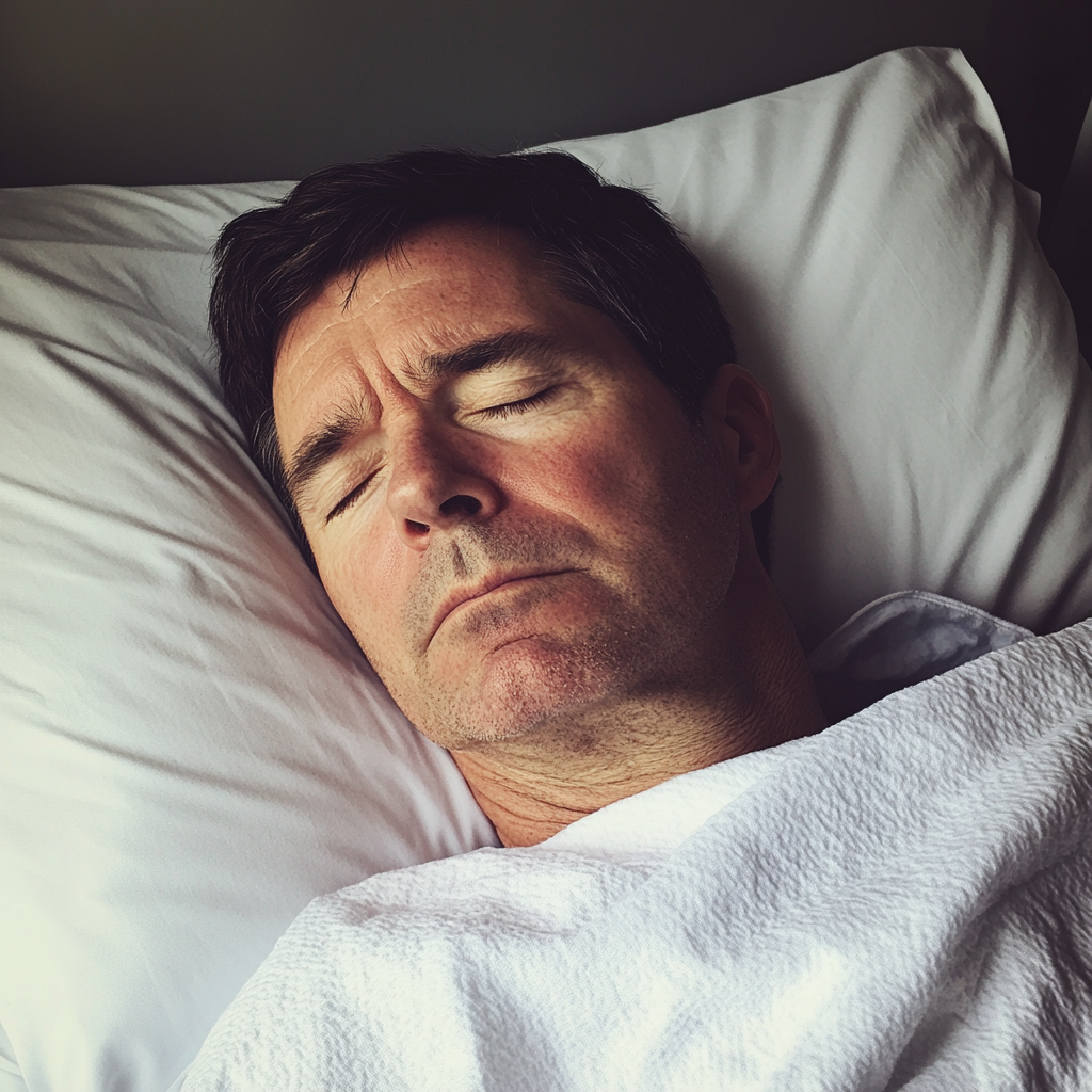 Un homme dormant dans un lit d'hôpital | Source : Midjourney