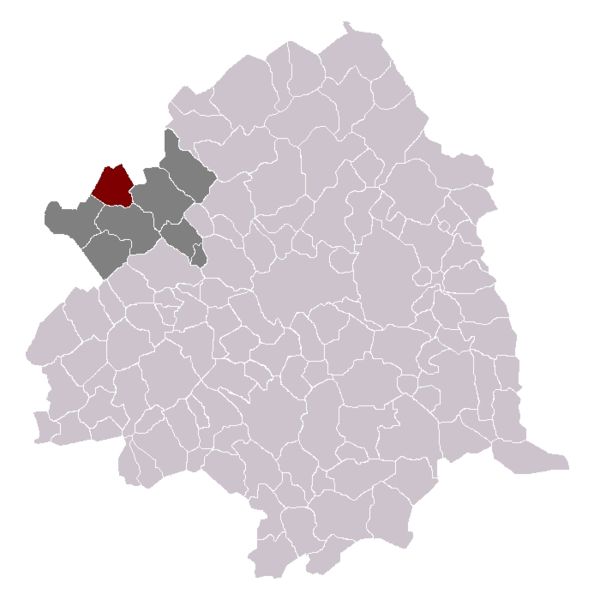 Armentieres par rapport à son canton et a l'arrondissement de Lille. | Wikimedia Commons