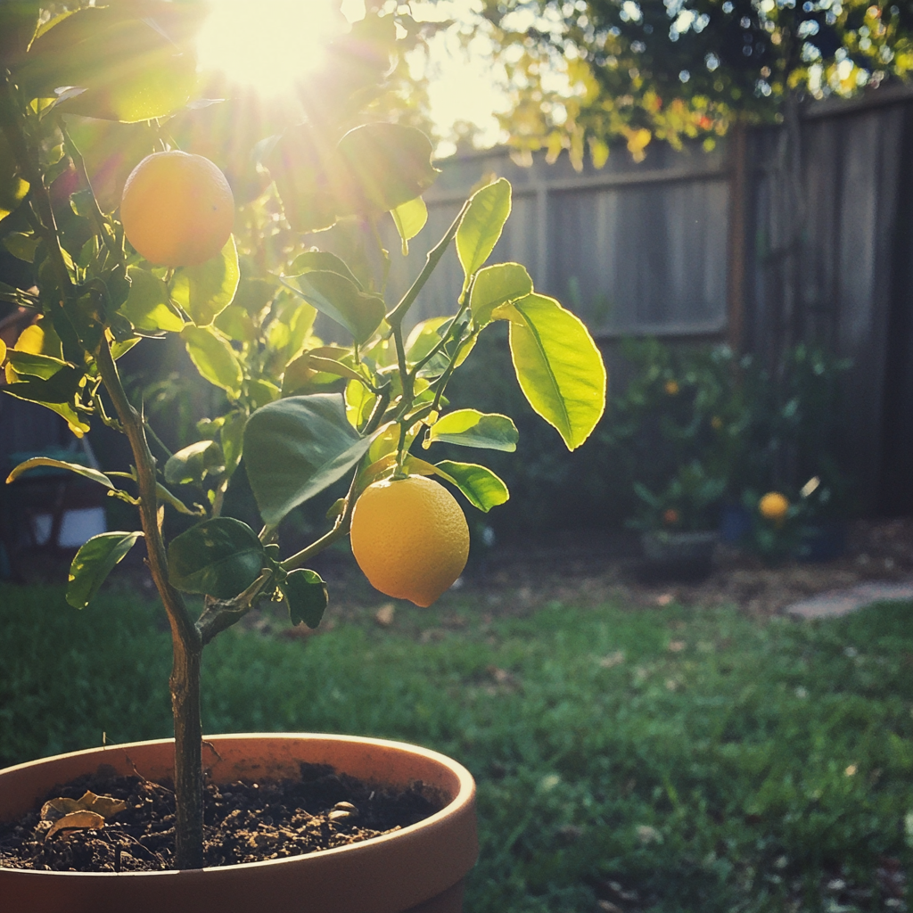 Un citronnier dans une jardinière | Source : Midjourney