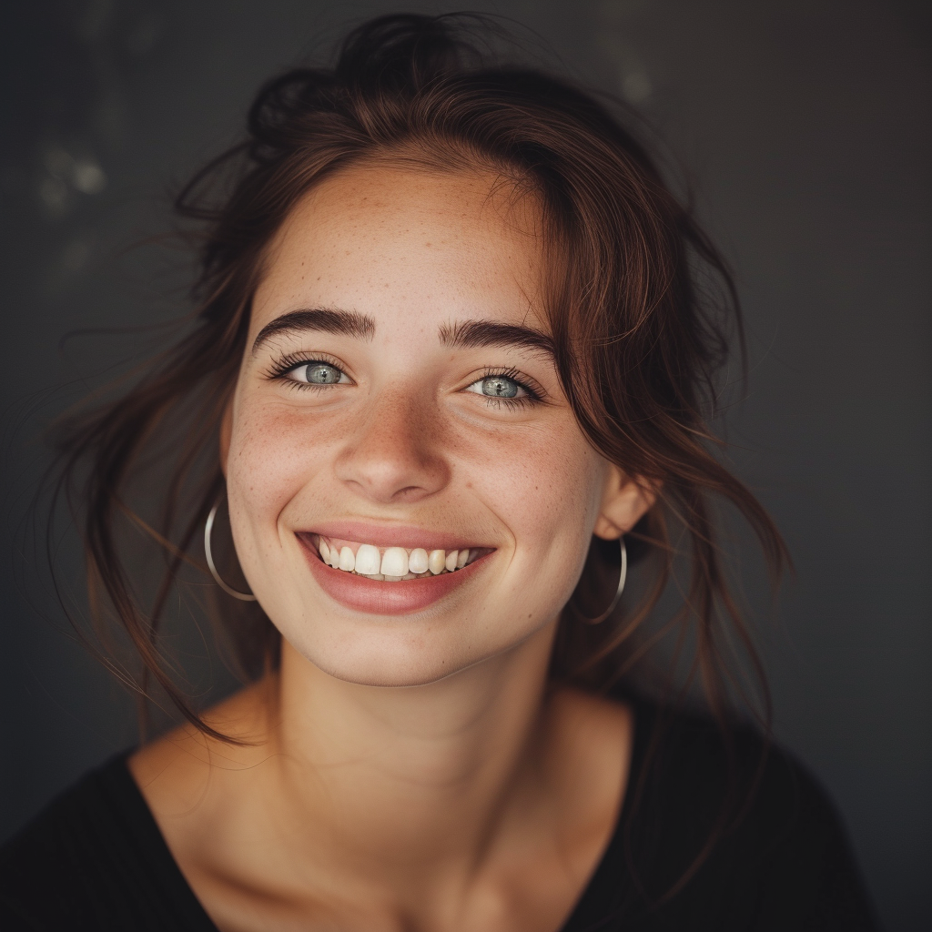 Une jeune femme souriante | Source : Midjourney