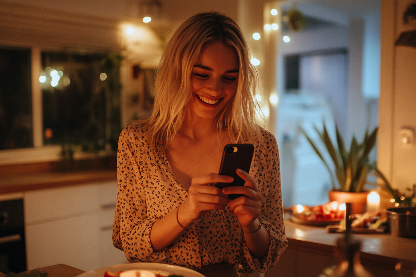 Une femme prenant des photos avec son téléphone | Source : Midjourney