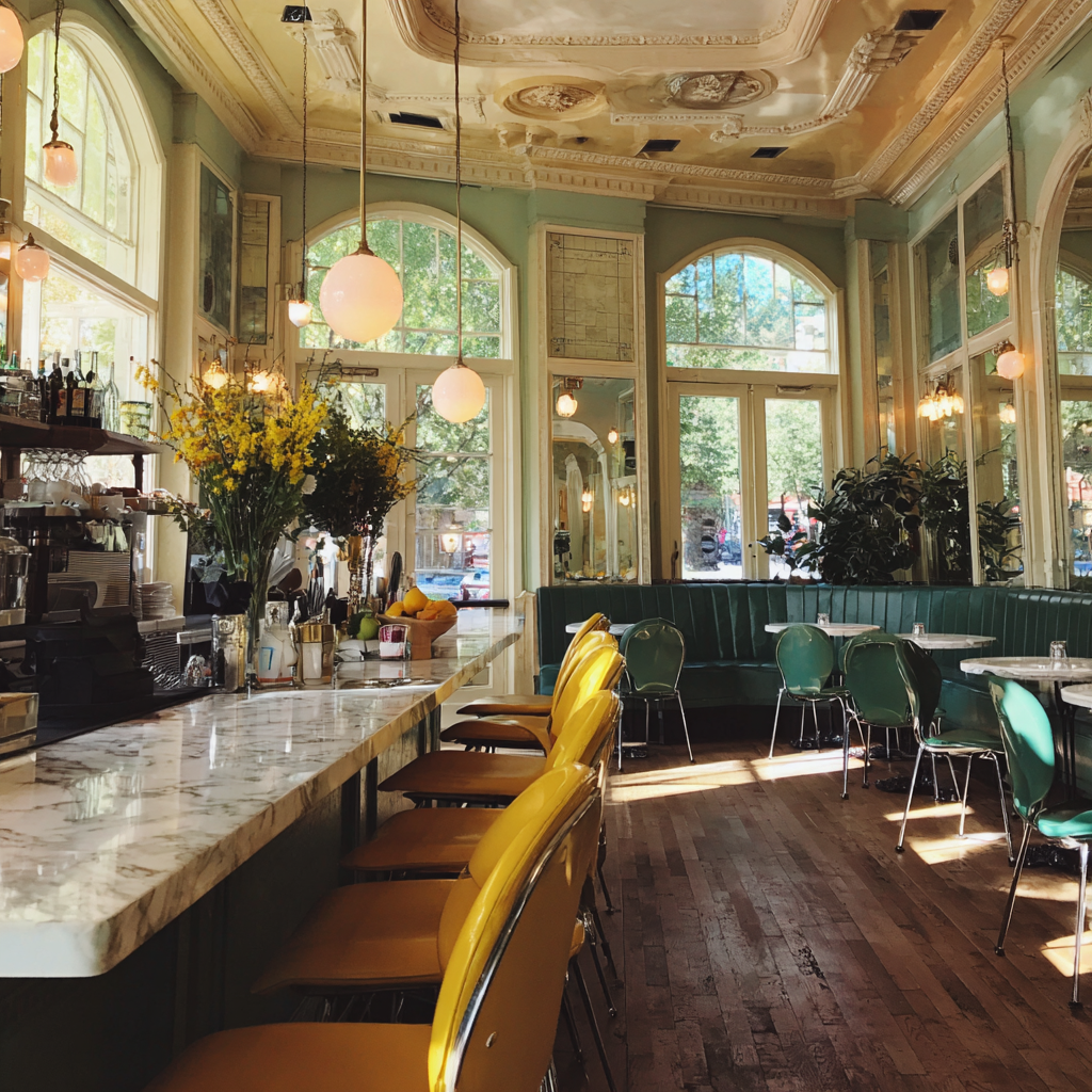 L'intérieur d'un bistrot chic | Source : Midjourney