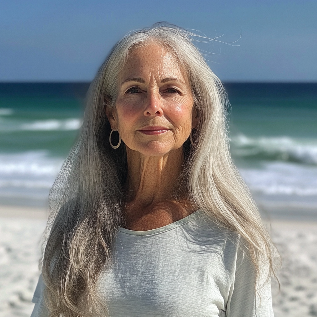 Une femme plus âgée à la plage | Source : Midjourney