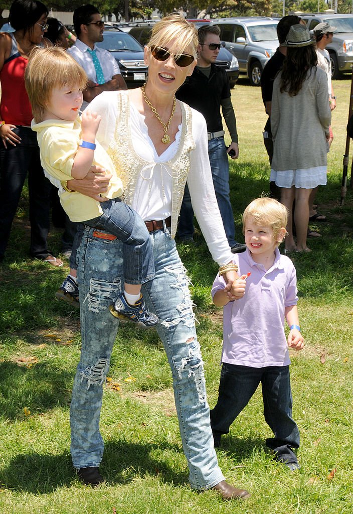 Sharon Stone et ses fils Quinn et Lair. І Sources : Getty Images