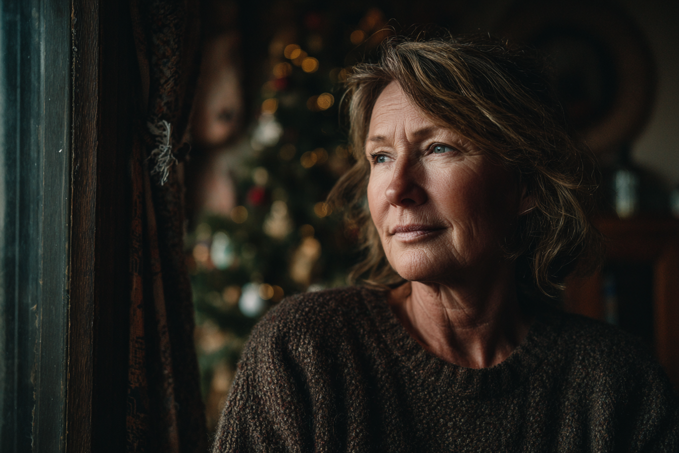 Une femme qui regarde par la fenêtre | Source : Midjourney