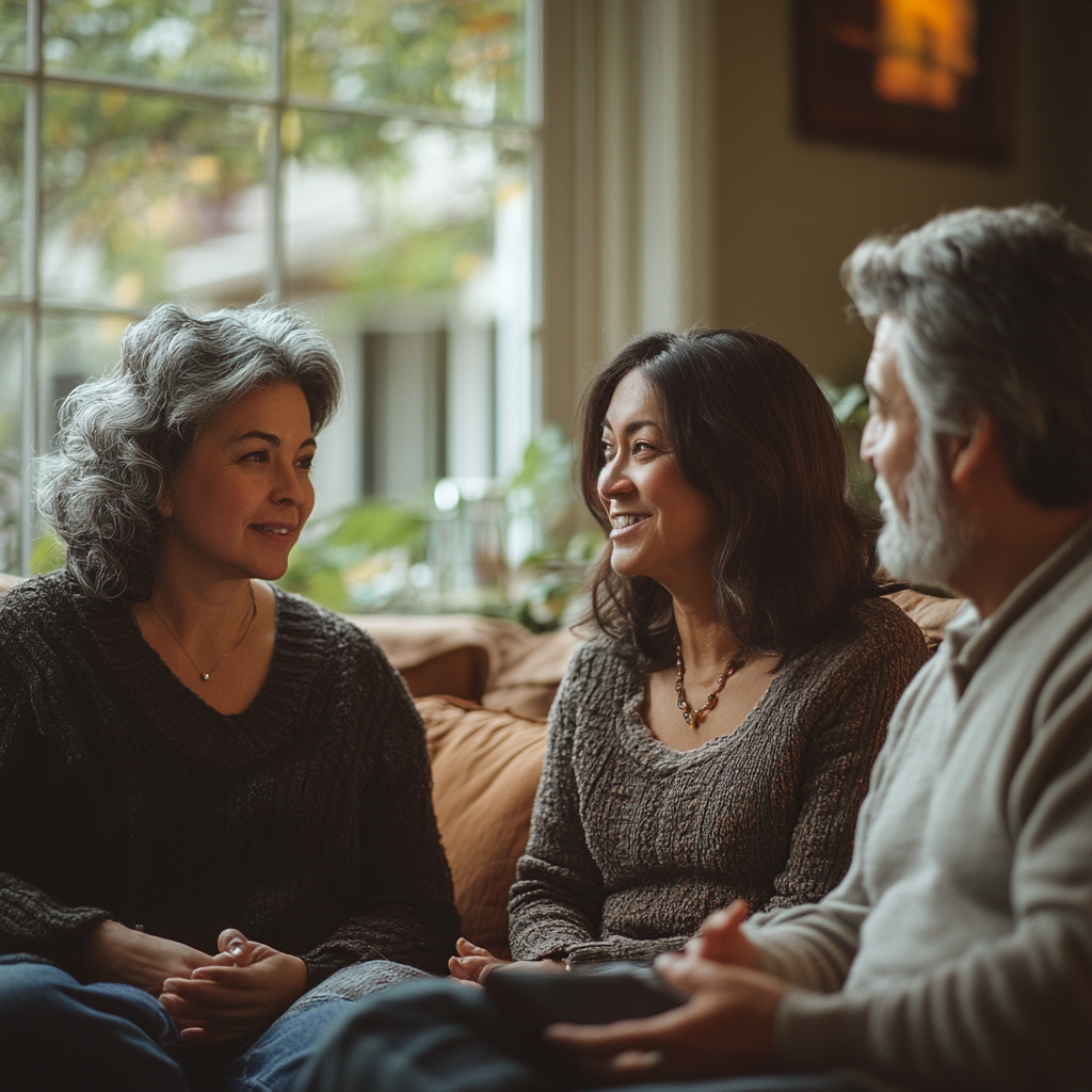 Cassandra parle avec ses parents | Source : Midjourney