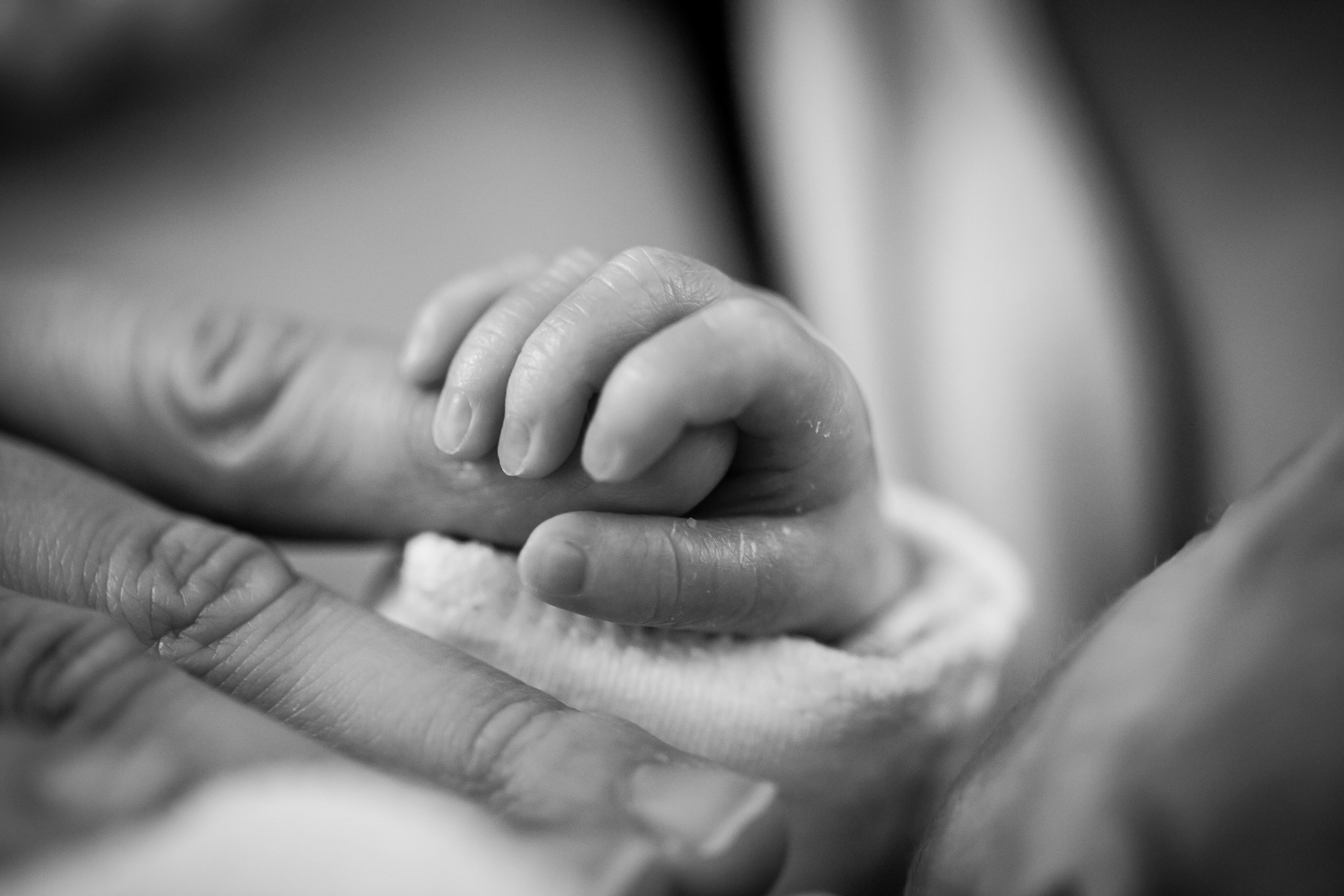Un nouveau-né tient le doigt de son père. À des fins d'illustration uniquement | Source : Pexels