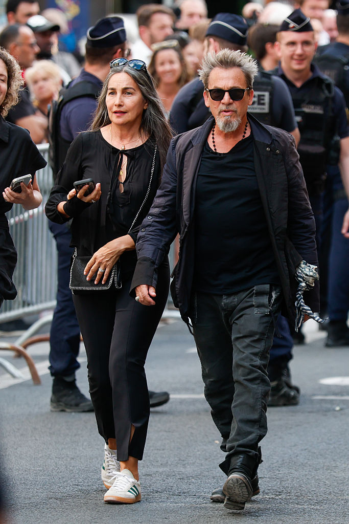 Florent Pagny et Azucena Caamano aux funérailles de Thierry Ardisson | Source : Getty Images