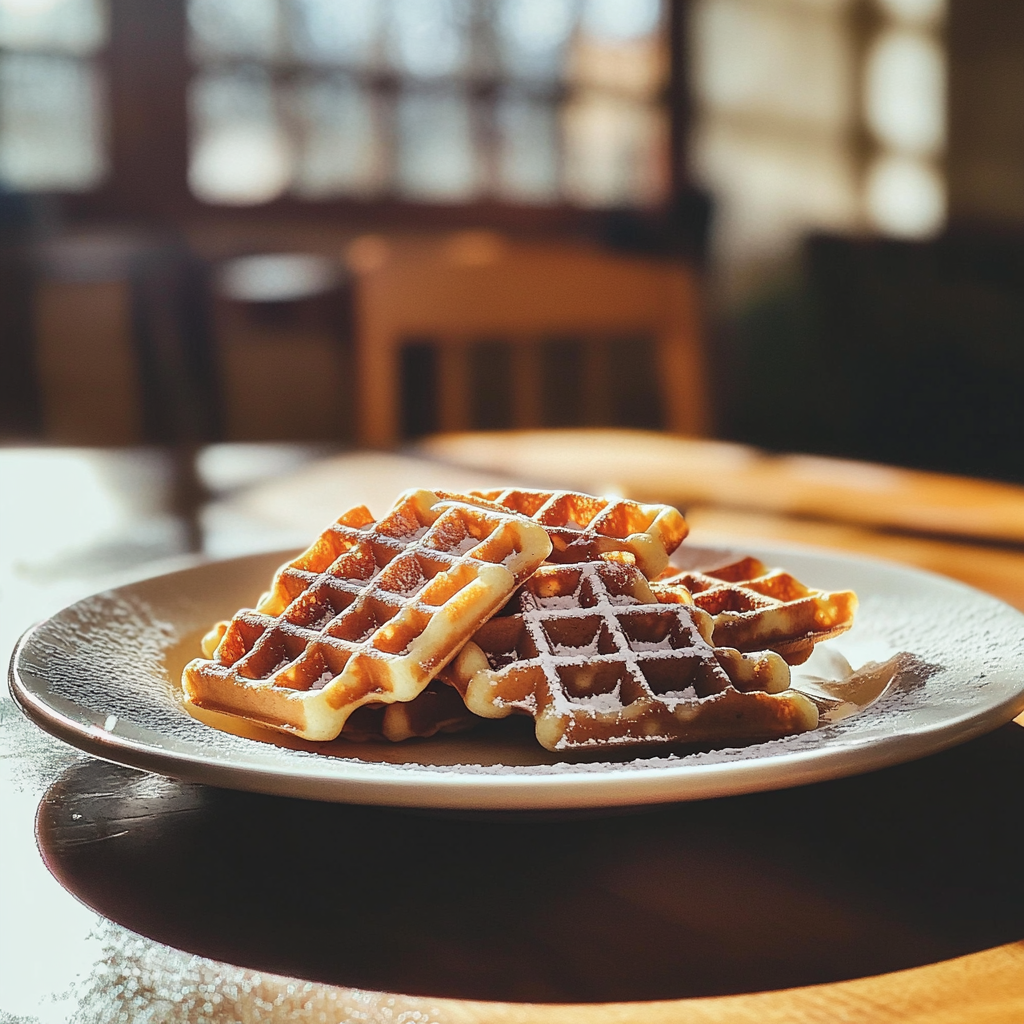 Une assiette de gaufres | Source : Midjourney