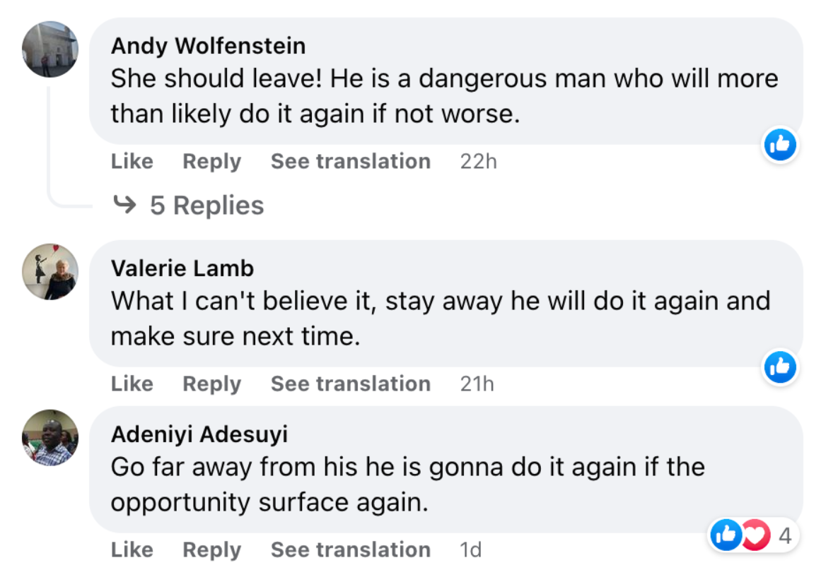Commentaires des fans sur le post Facebook du Daily Mail concernant l'affaire Karen et Andrew Sawyer, le 4 juillet 2023. | Source : Facebook/Daily Mail