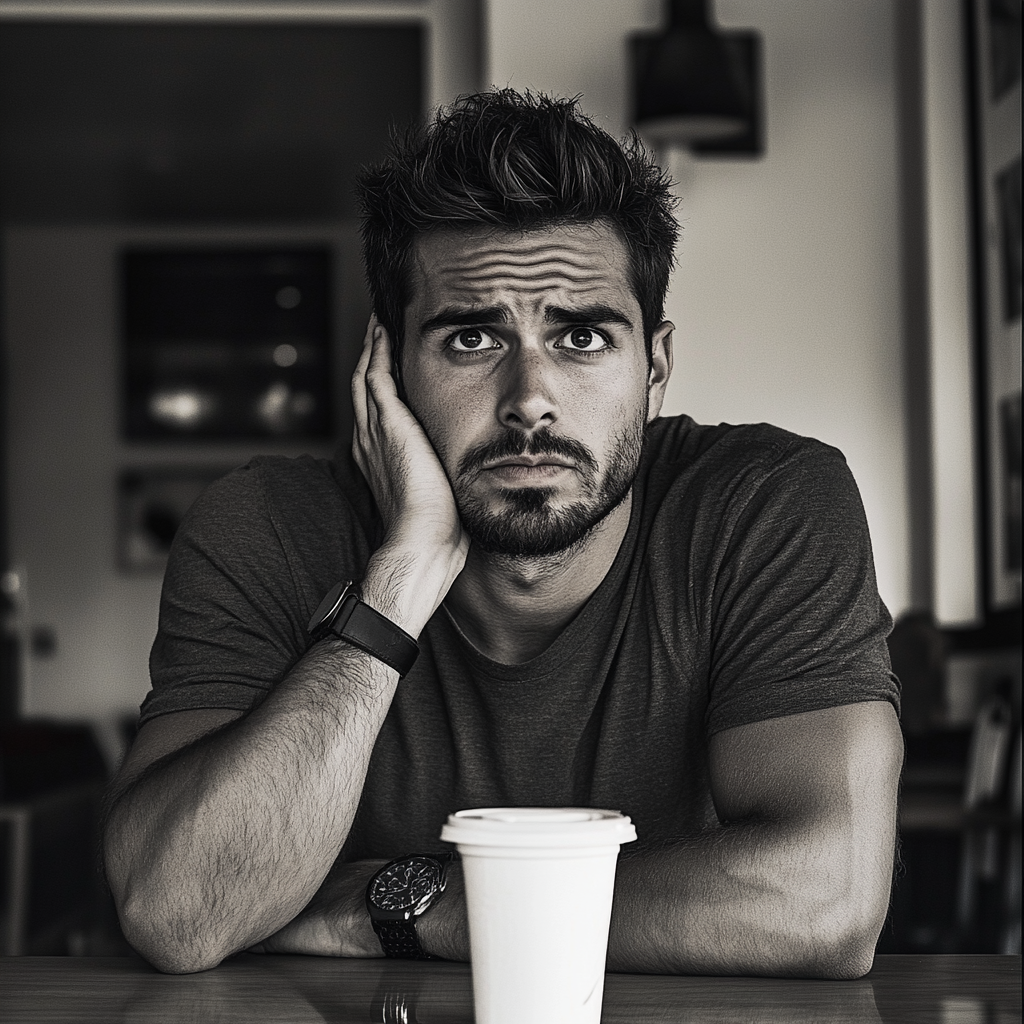 Un homme assis à une table | Source : Midjourney