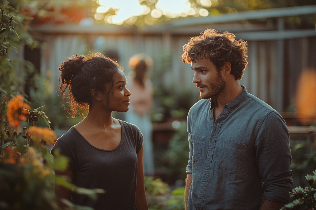 Des personnes engagées dans une conversation sérieuse | Source : Midjourney