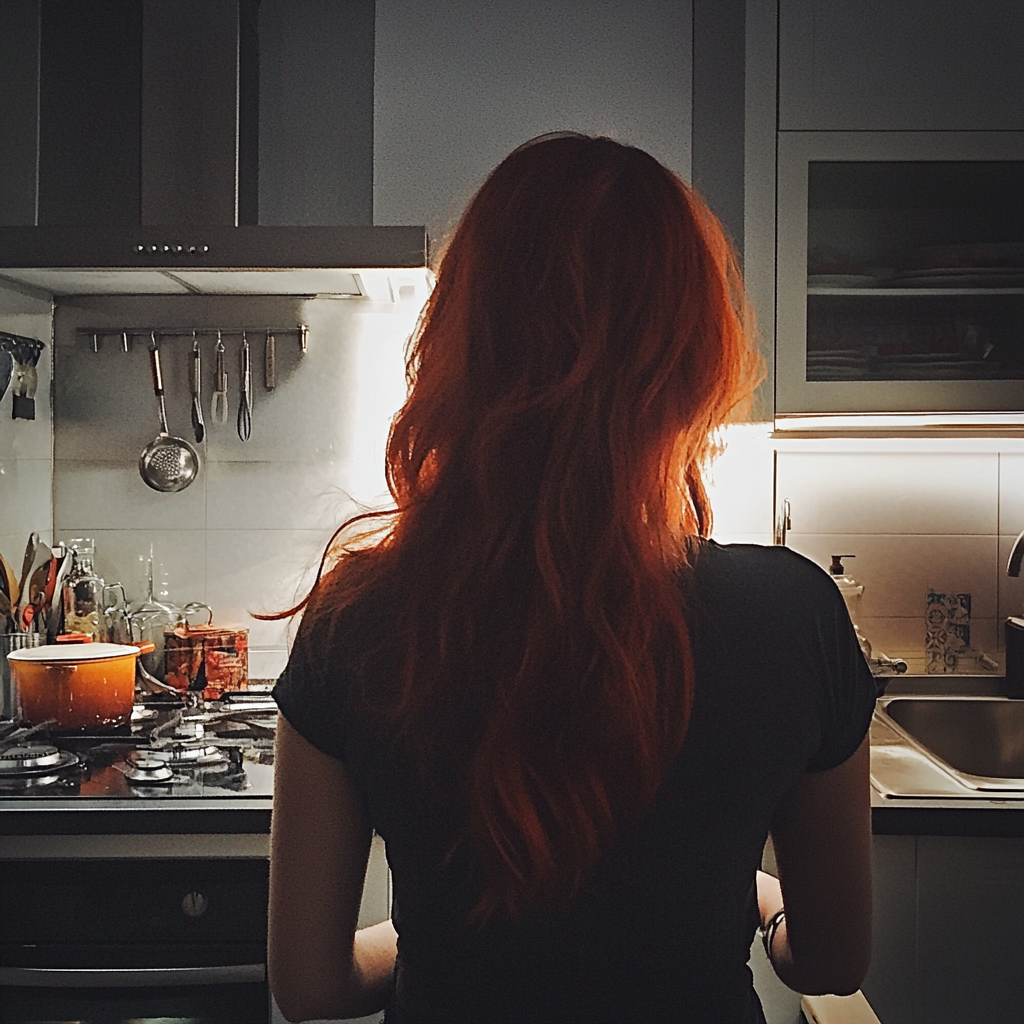 Une femme debout dans une cuisine | Source : Midjourney