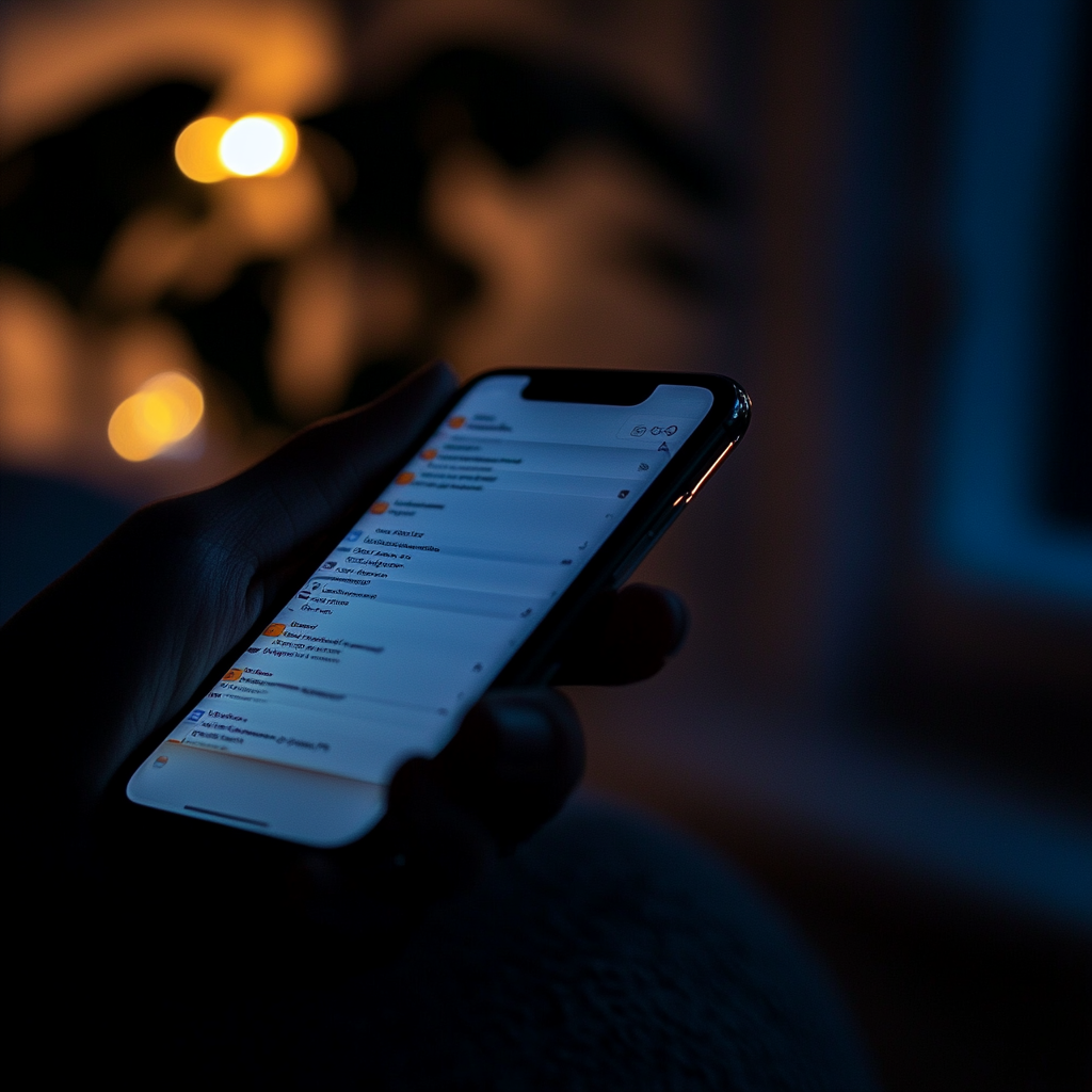 Un écran de téléphone allumé | Source : Midjourney
