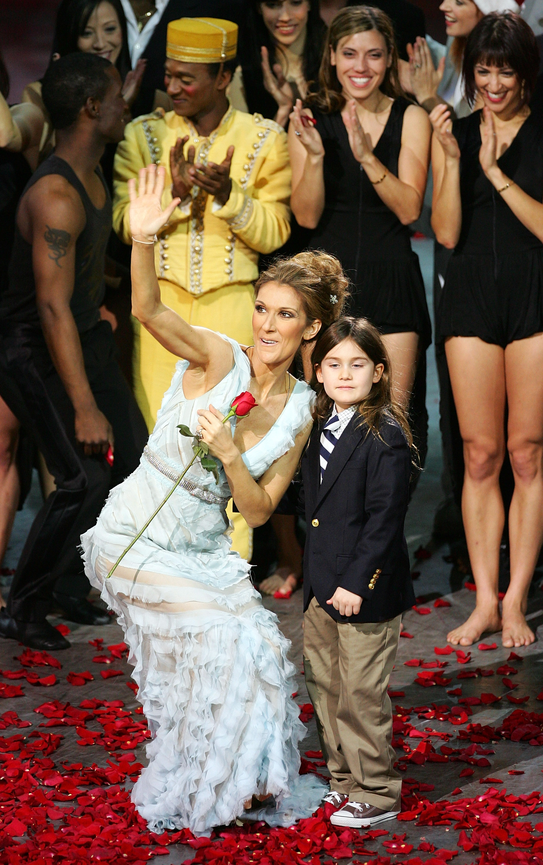 Céline Dion et René-Charles Angelil au Colosseum du Caesars Palace à Las Vegas, Nevada, le 15 décembre 2007 | Source : Getty Images