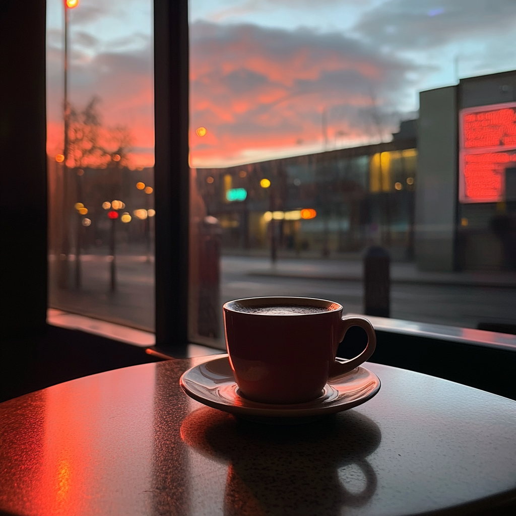 Une tasse de café sur une table | Source : Midjourney