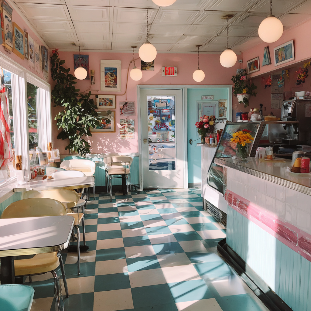 L'intérieur d'un salon de crème glacée | Source : Midjourney