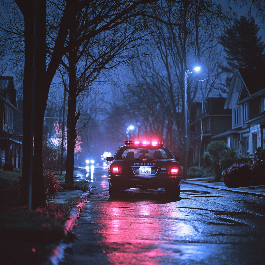 Une voiture de police avec des gyrophares | Source : Midjourney