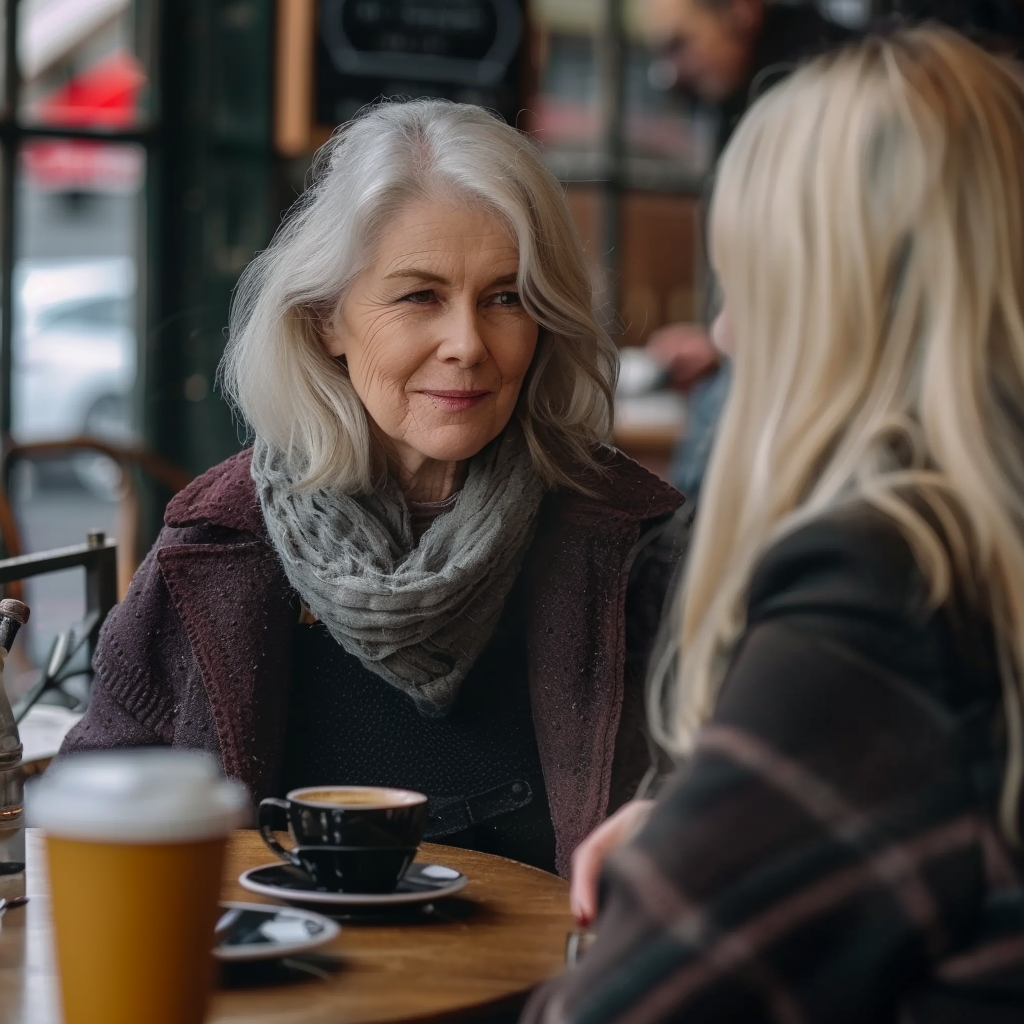 Une femme plus âgée prenant un café avec une femme plus jeune | Source : Midjourney