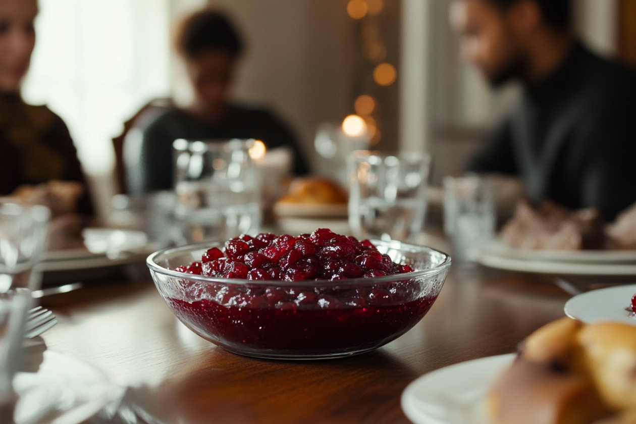 Sauce aux airelles sur une table | Source : Midjourney