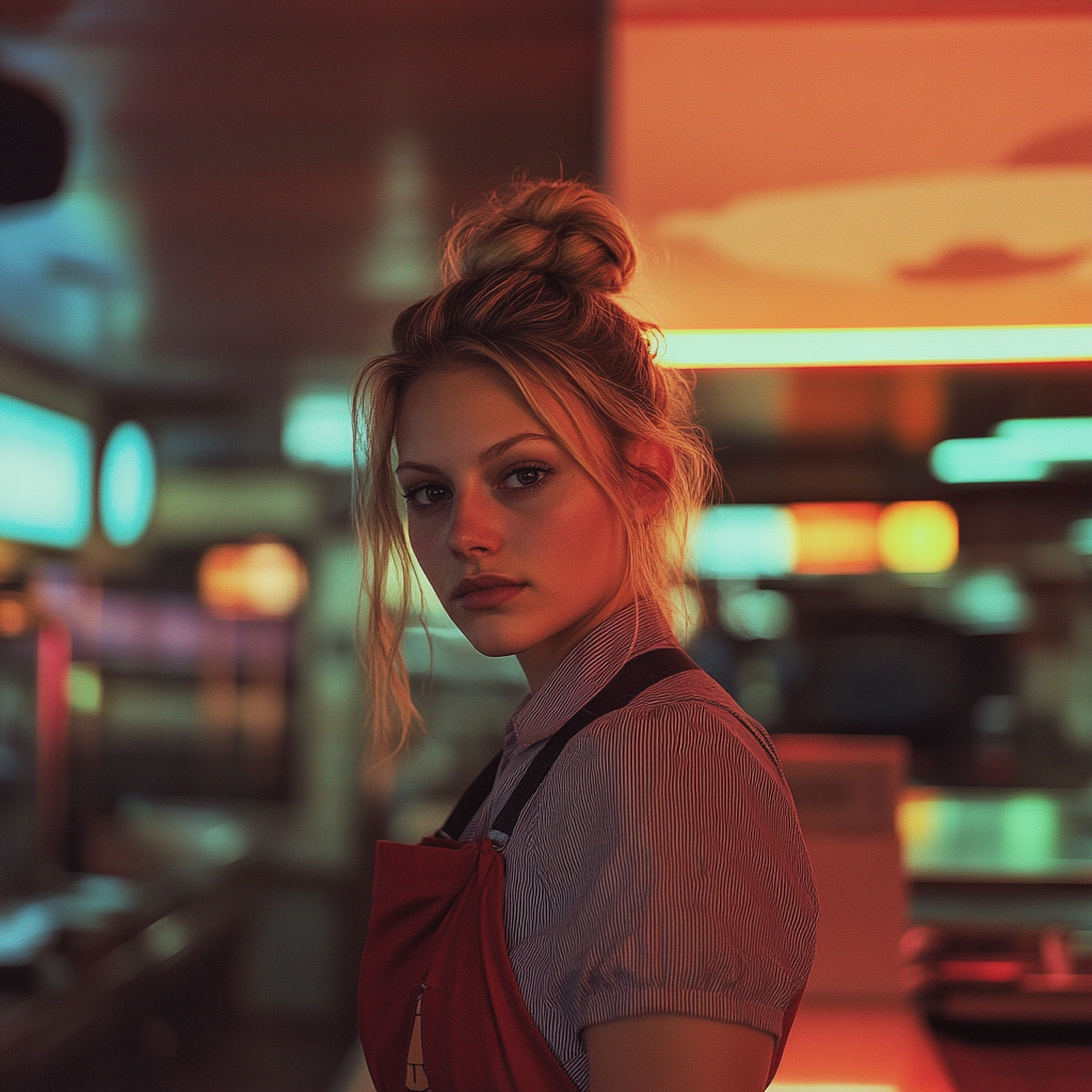 Une serveuse fatiguée dans un restaurant | Source : Midjourney