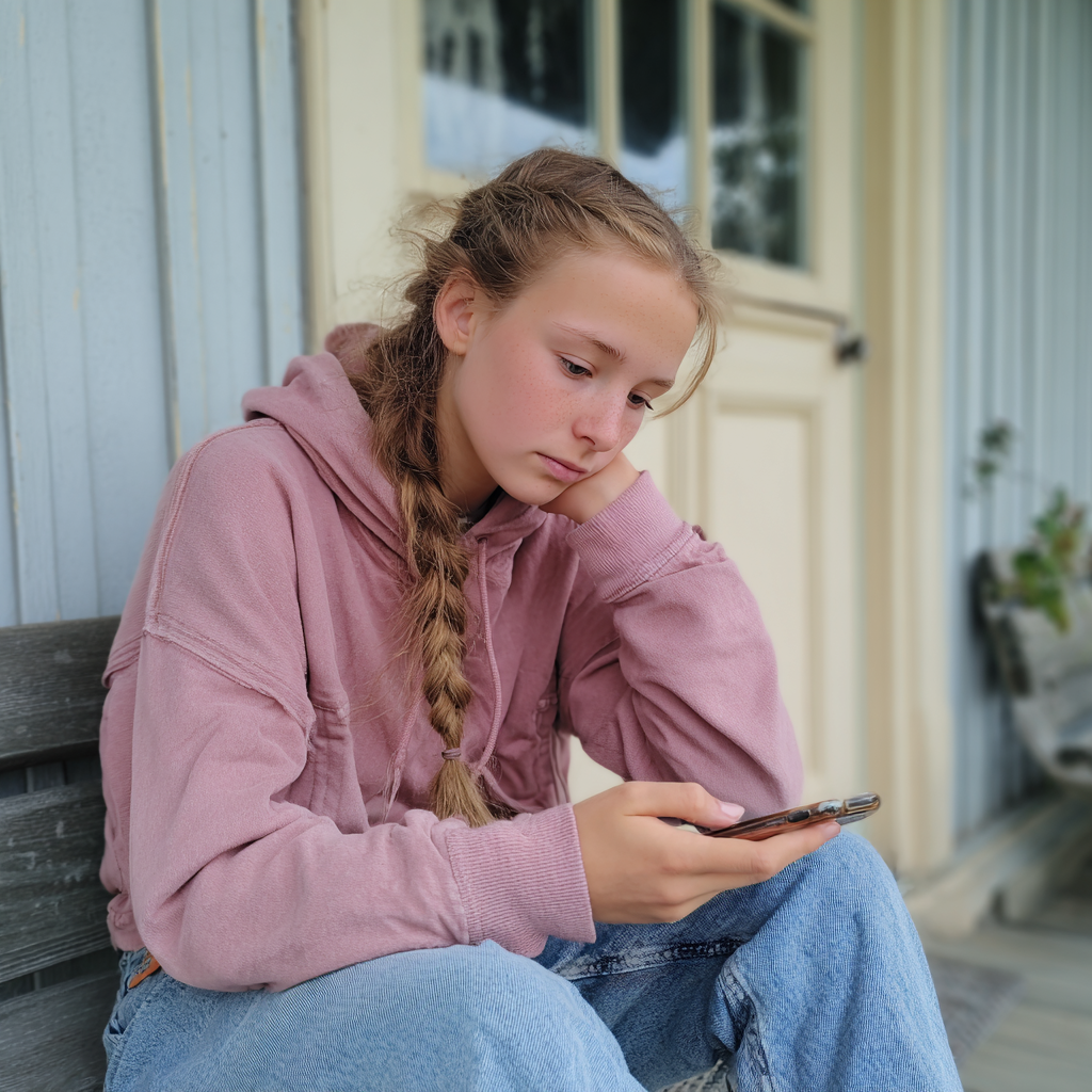 Une adolescente utilisant son téléphone | Source : Midjourney