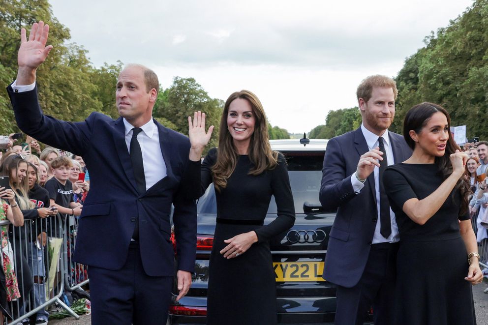 Le prince William, Kate, le prince Harry et Meghan, le 10 septembre 2022. | Source : Getty Images