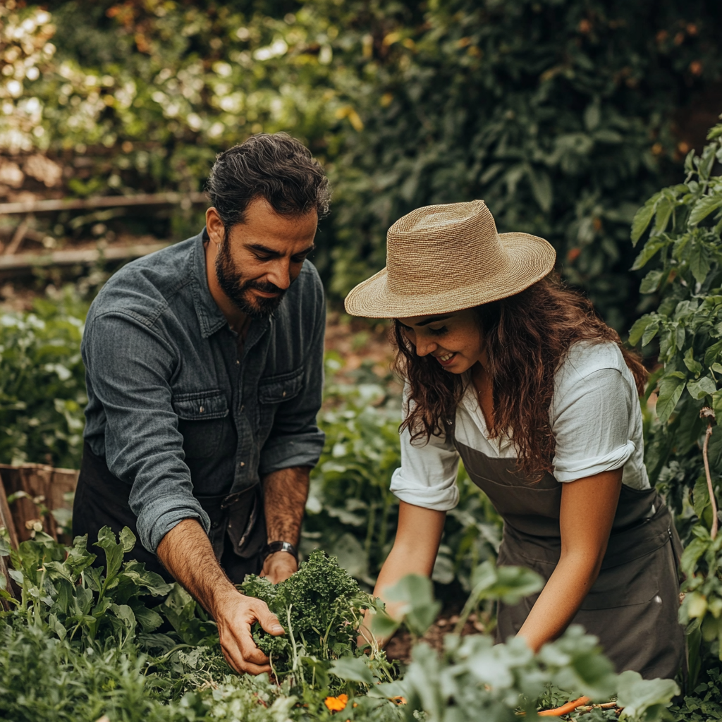 Un couple qui jardine ensemble | Source : Midjourney