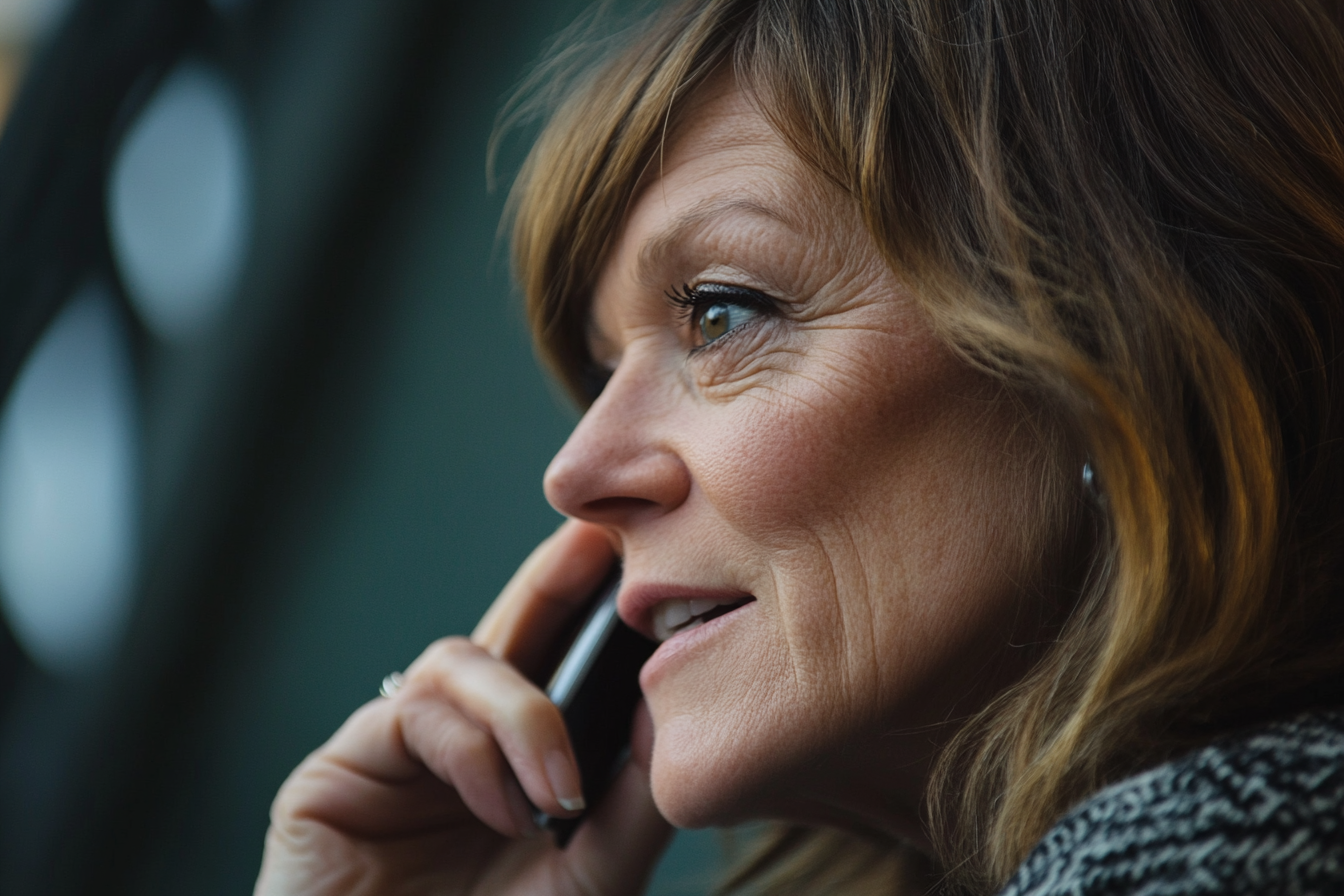 Une femme qui parle au téléphone | Source : Midjourney