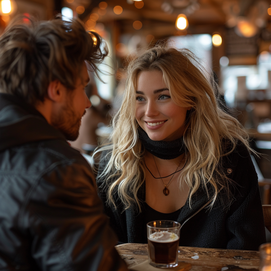 Une femme rencontre un homme dans un café | Source : Midjourney