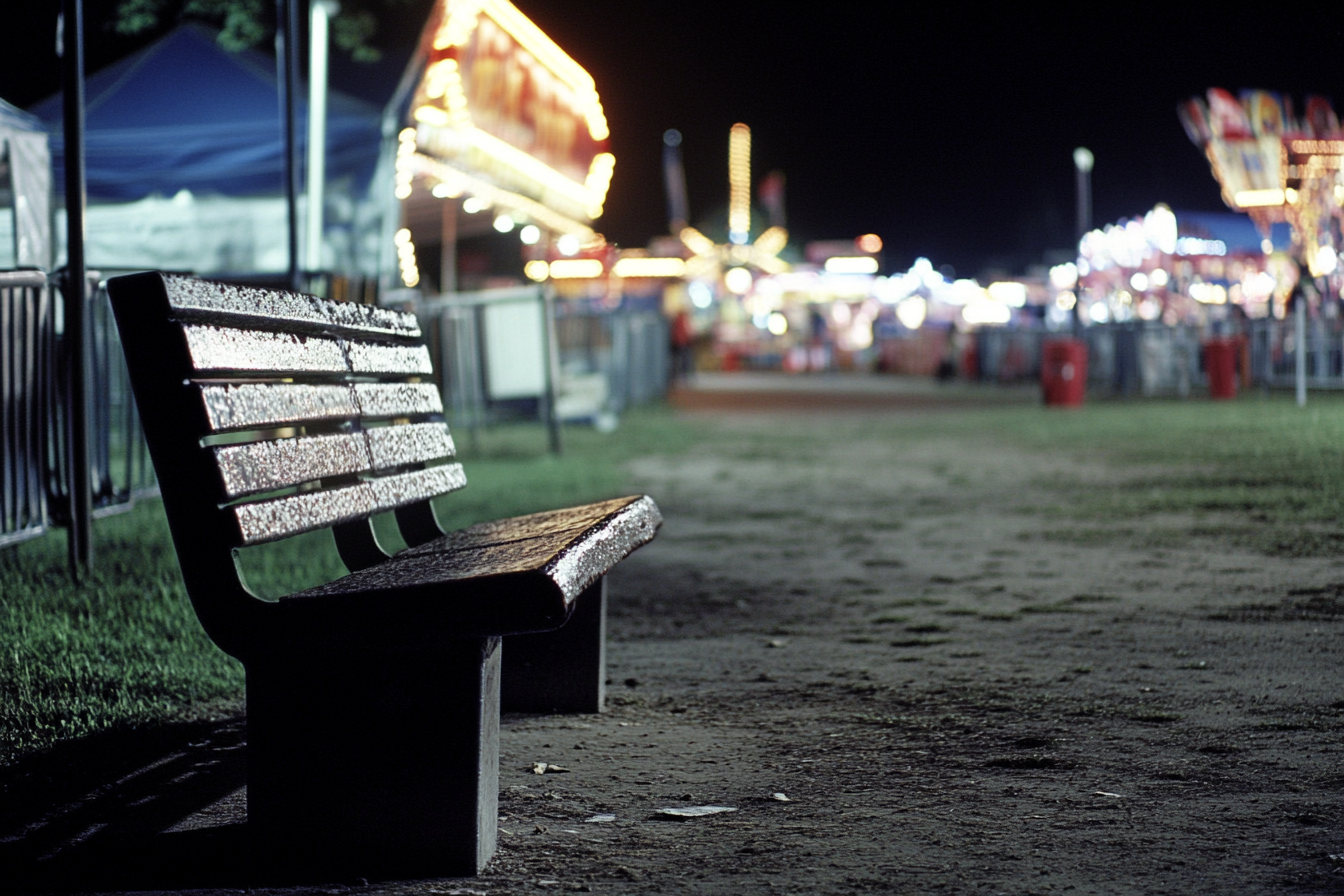 Un banc à la foire du comté | Source : Midjourney