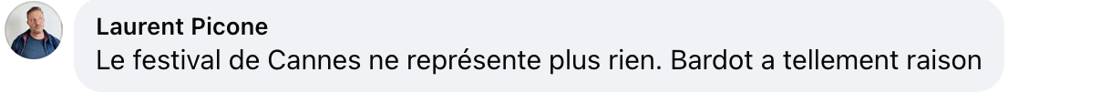 Commentaire d'internaute sur les propos de Thierry Frémaux | Source : capture facebook.com/closerfrance