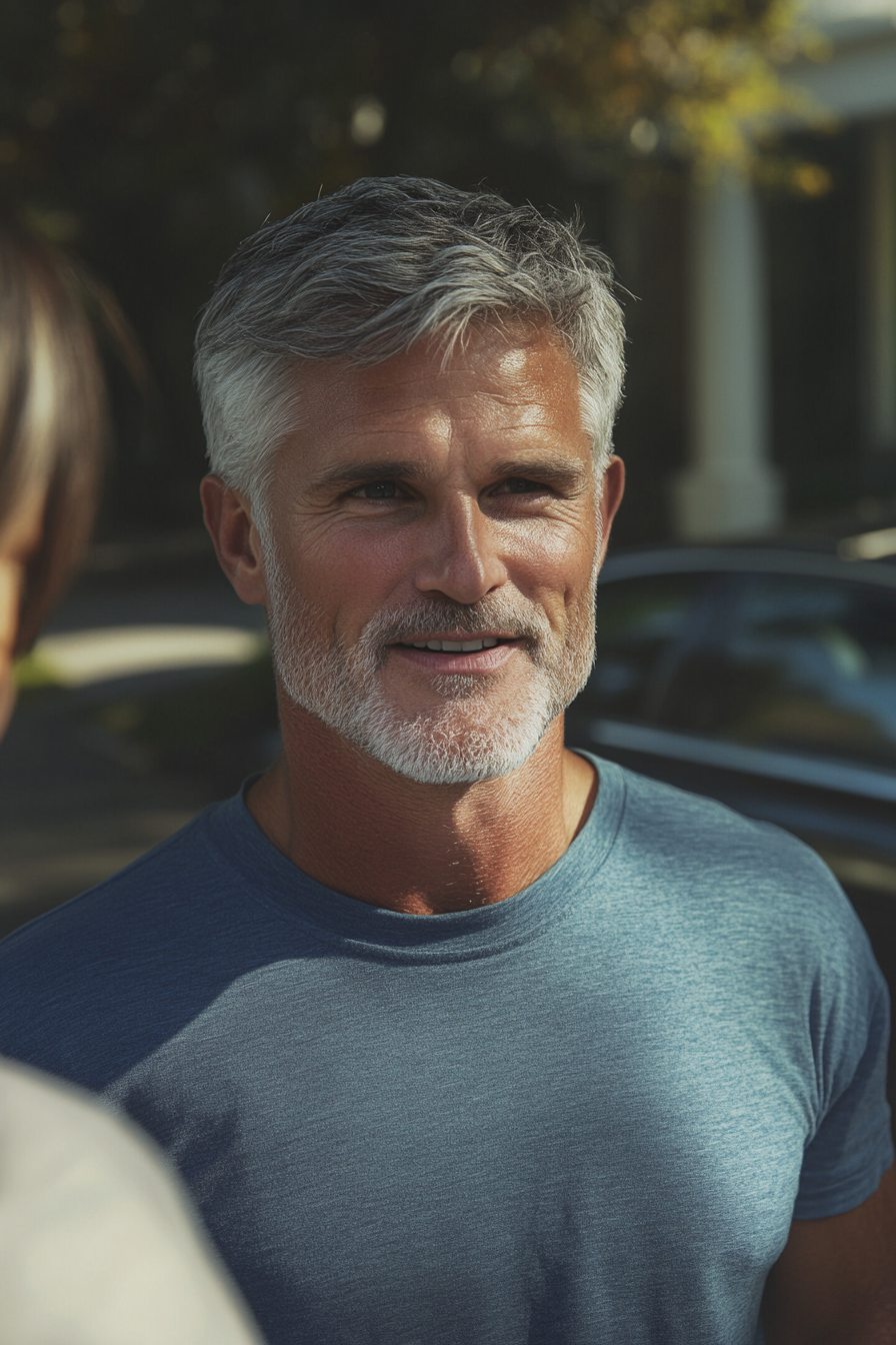 Un homme qui parle à son voisin | Source : Midjourney