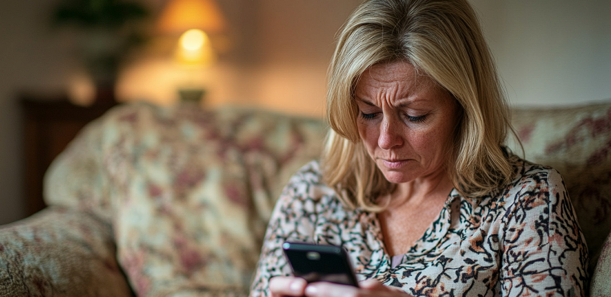 Une femme qui fait défiler son téléphone | Source : Midjourney