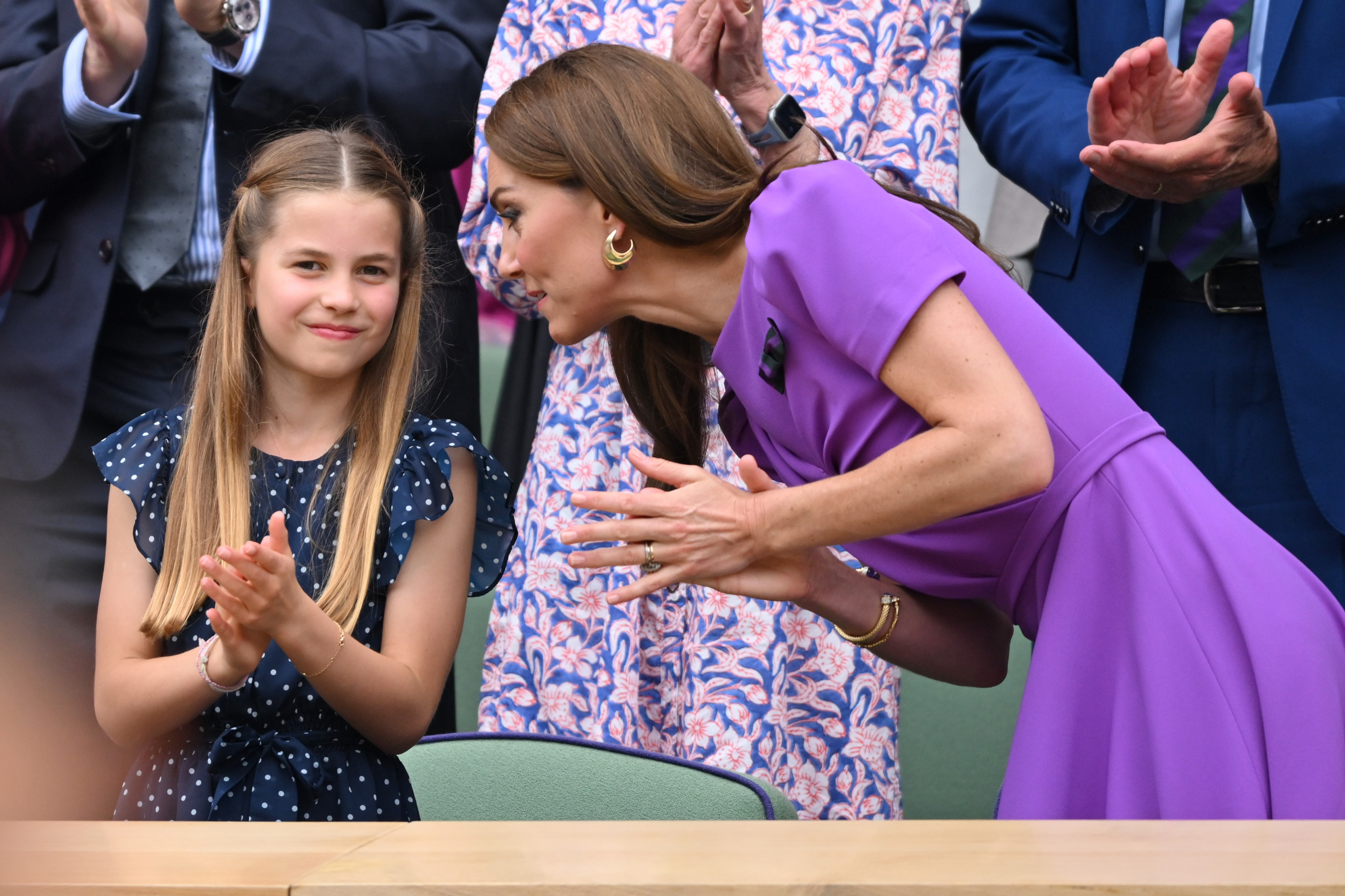 La princesse Catherine et la princesse Charlotte lors de la quatorzième journée des Championnats Wimbledon 2024 au All England Lawn Tennis and Croquet Club le 14 juillet 2024 à Londres, Angleterre | Source : Getty Images