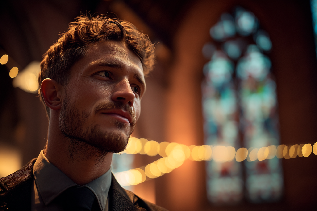 Un homme lors de son mariage | Source : Midjourney
