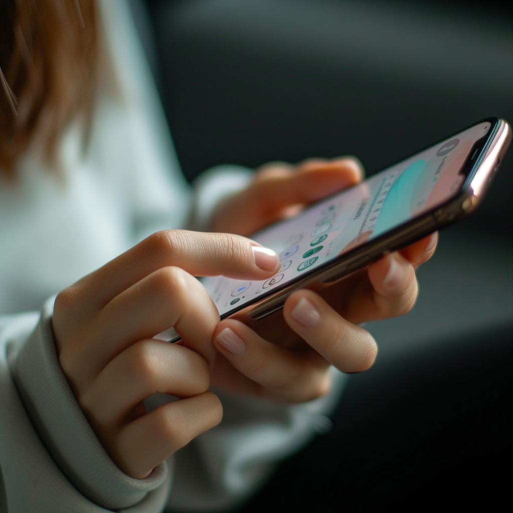 A woman holding a phone | Source: Midjourney