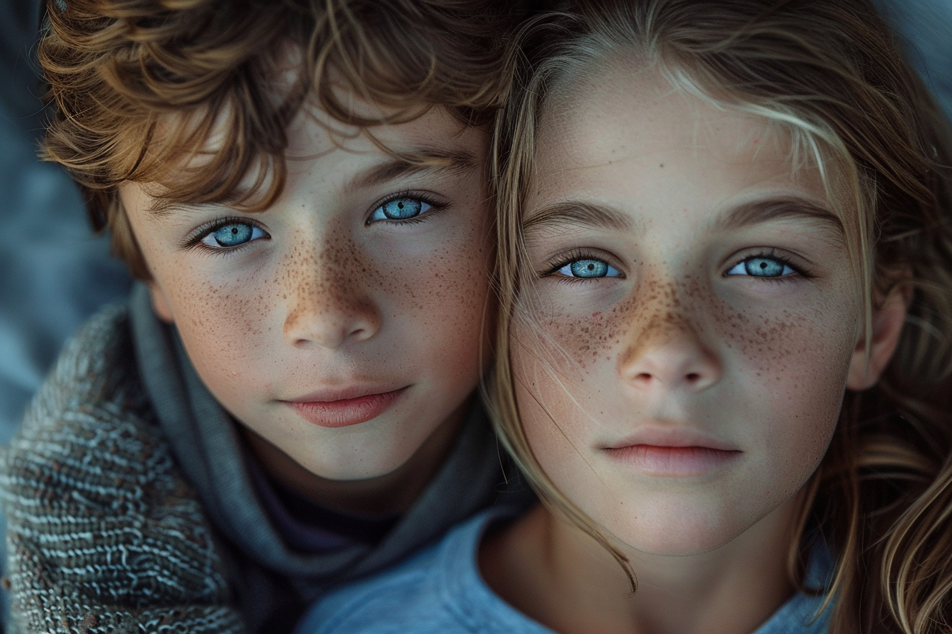 A boy with his sister | Source: Midjourney